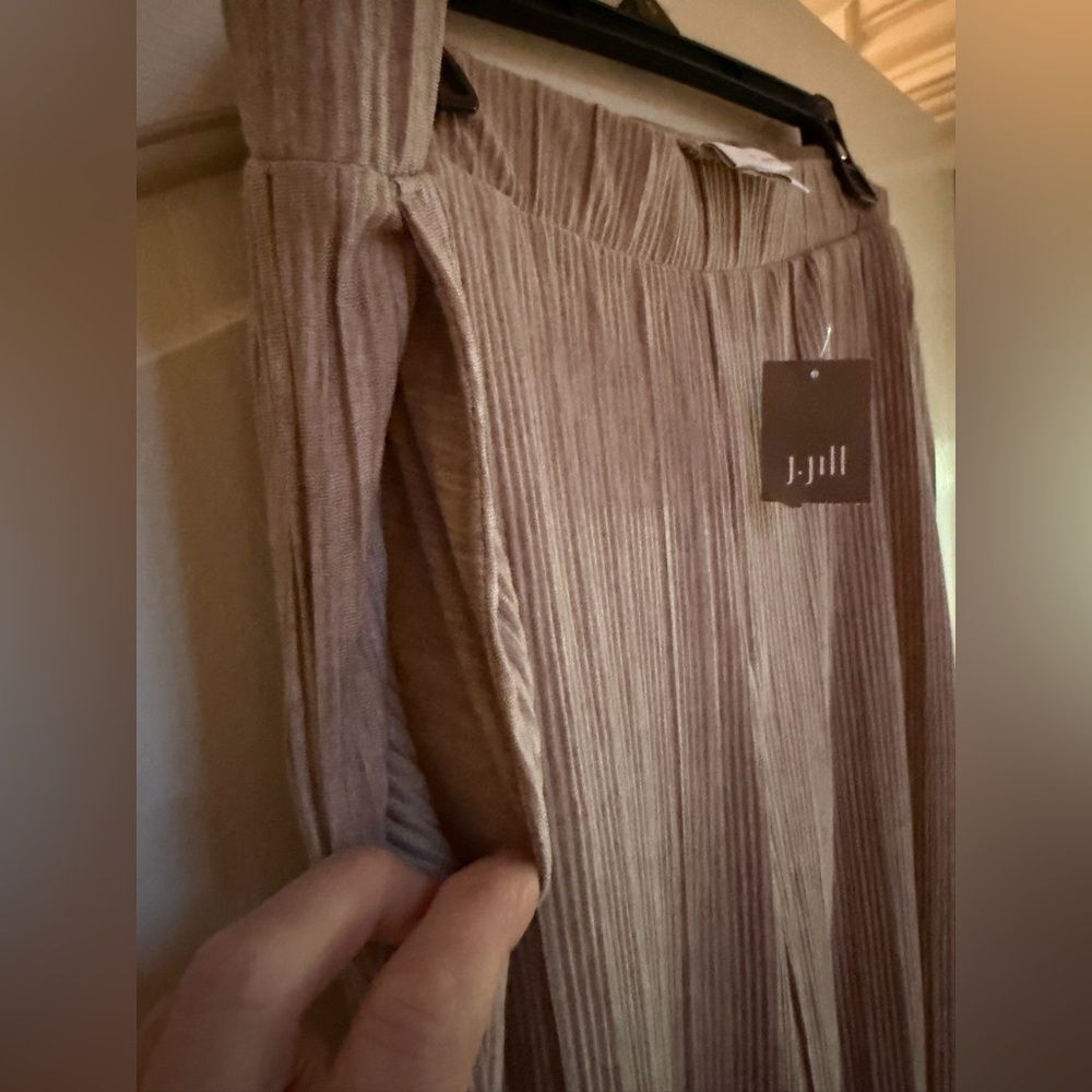 NWT J Jill Wide Leg Pants Large Pull On Ribbed Elastic Waist - Picture 4 of 11